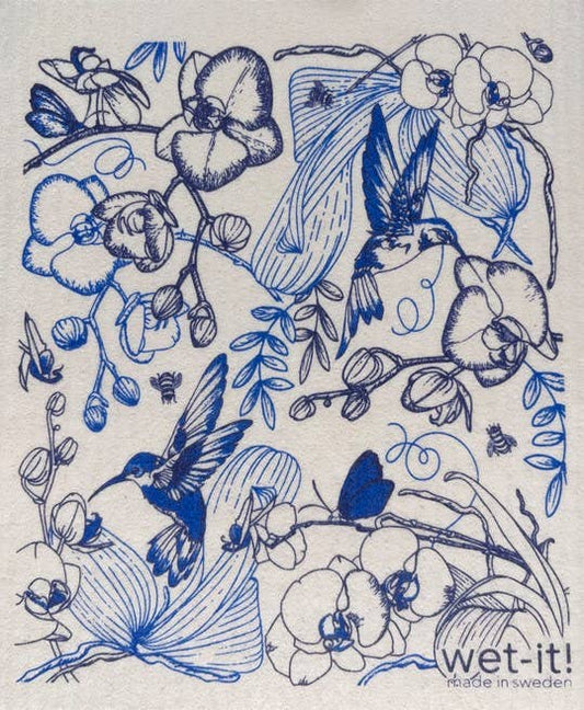 Wet-it! Orchid Garden Blue Swedish Cloth