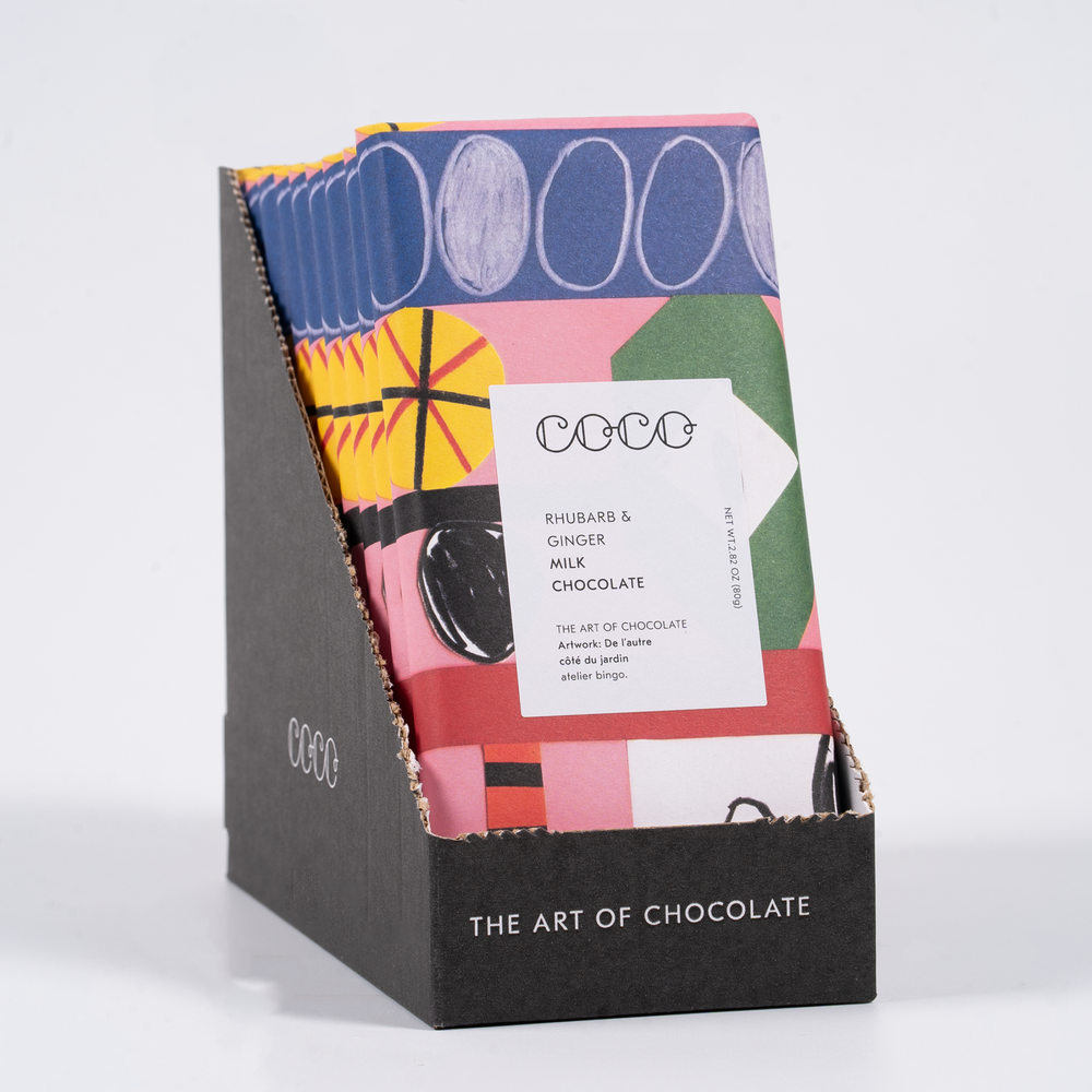 COCO Chocolatier - Rhubarb & Ginger Milk Chocolate Bar