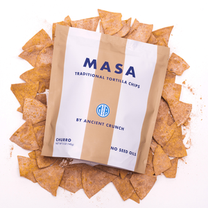 Ancient Crunch - MASA Tortilla Chips - Churro, 5oz Bag Case