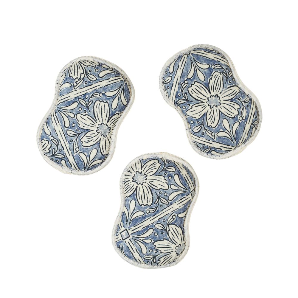 Once Again Home RE:usable Sponges - Jen Owens Fabrique Majolica Blue, Set of 3