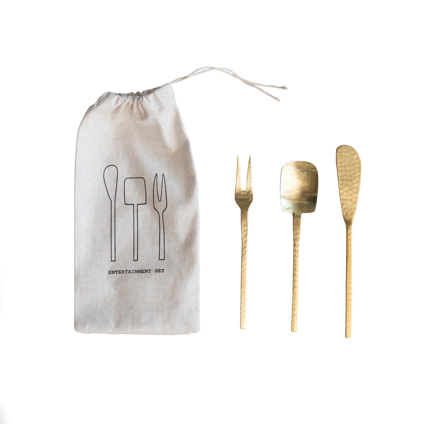 Stainless Steel Appetizer Utensils w/ Tree, Set of 3, 5.5”