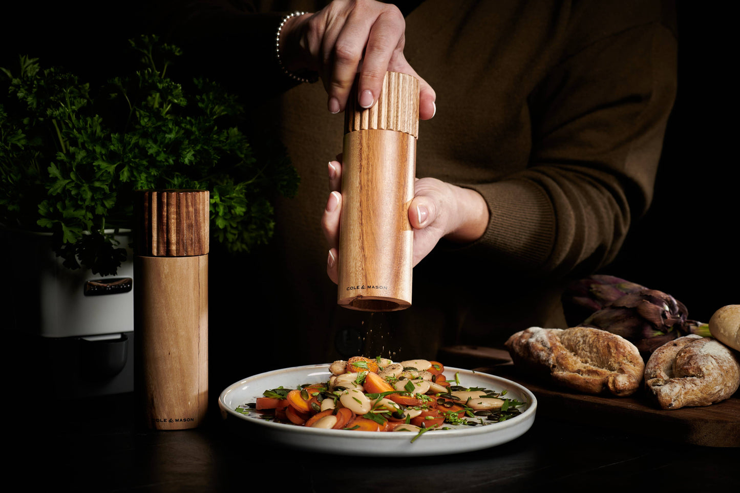 Cole & Mason Galloway Acacia Salt & Pepper Mill Set