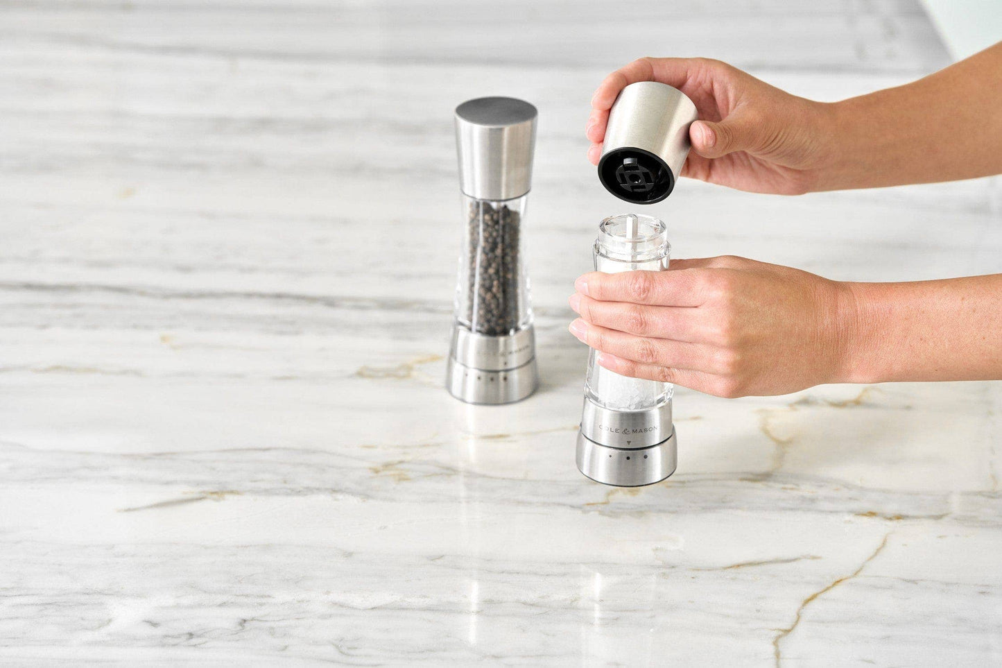 Cole & Mason Derwent Salt & Pepper Mill Set, Stainless Steel