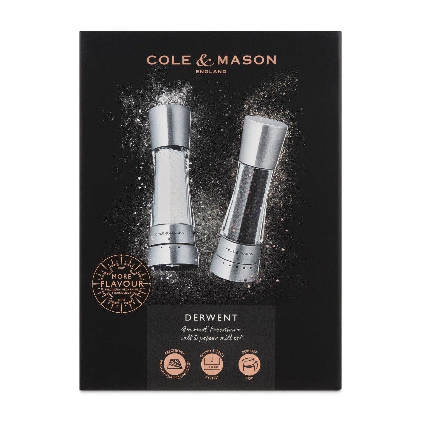 Cole & Mason Derwent Salt & Pepper Mill Set, Stainless Steel