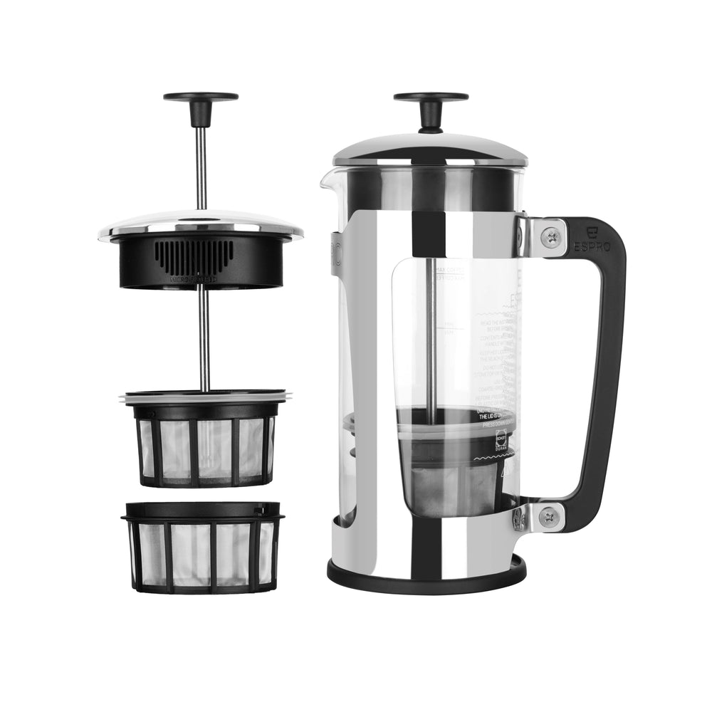 Espro P5 French Press Coffee Maker, Polished Stainless Steel Cage: 32 oz