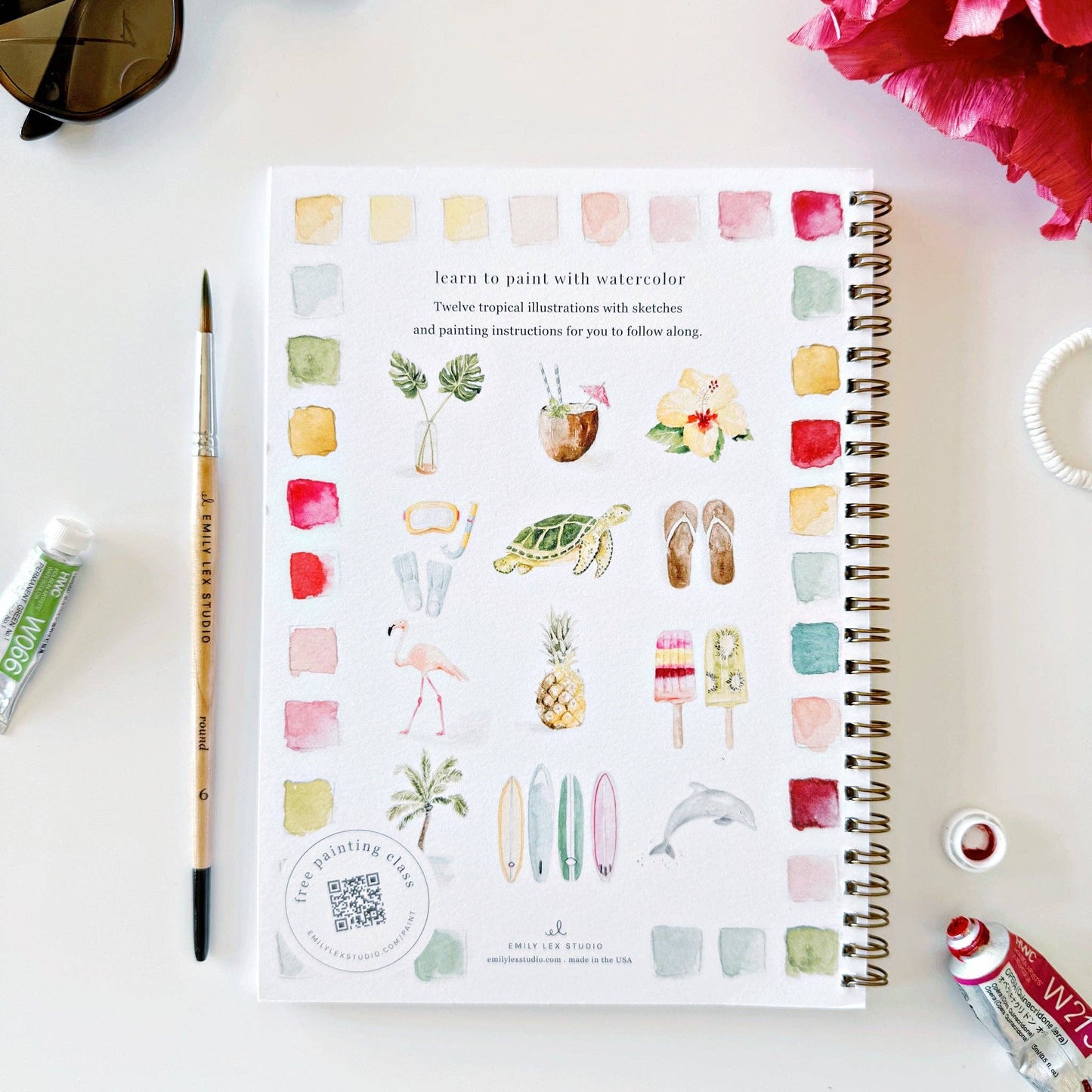 emily lex studio Tropical Watercolor Wookbook