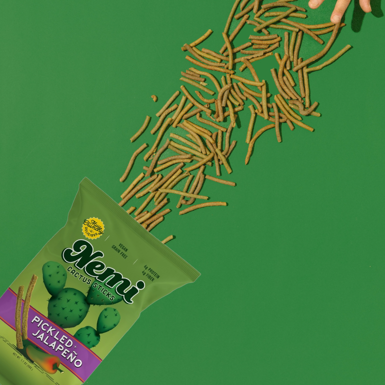 Nemi Snacks - Pickled Jalapeño - Crunchy Nopales Cactus Snacks