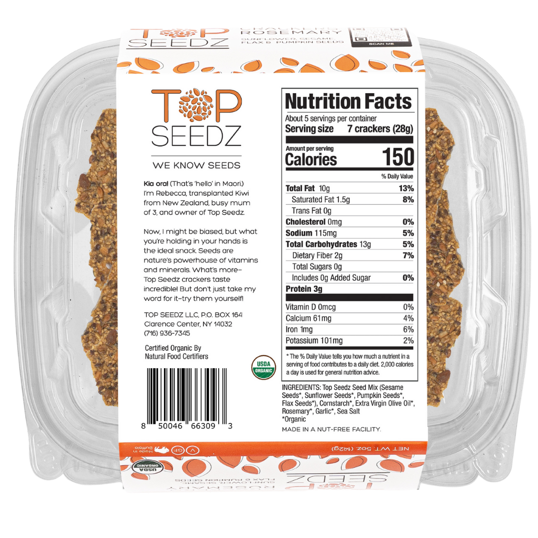 Top Seedz, Rosemary Crackers, 5oz