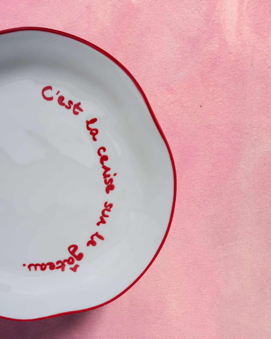 MÆGEN Statement Plate - 'C'est la cerise sur le gateau'
