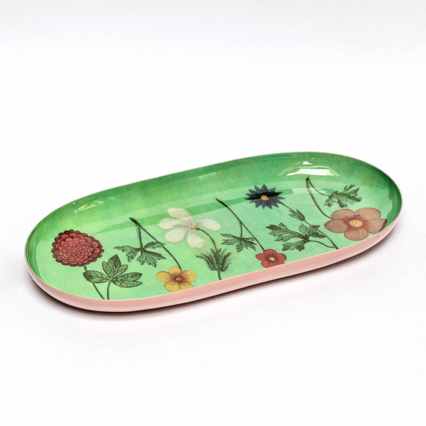 Roomytown Oval Enamel Tray, Festival of Flowers