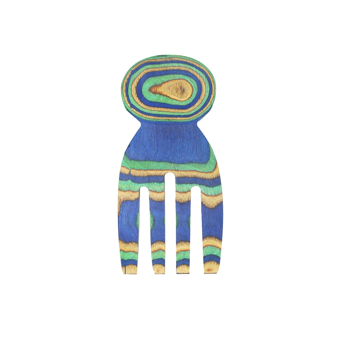 Island Bamboo Pakka Salad Hands - Peacock, 5”