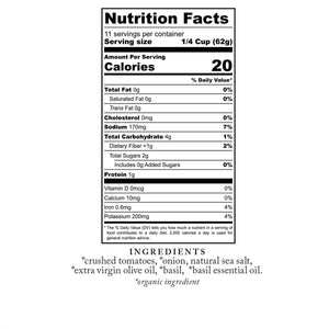 Bona Furtuna Organic Basil Marinara Pasta Sauce