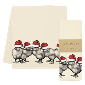 Eric & Christopher - Santa Chicks Tea Towel