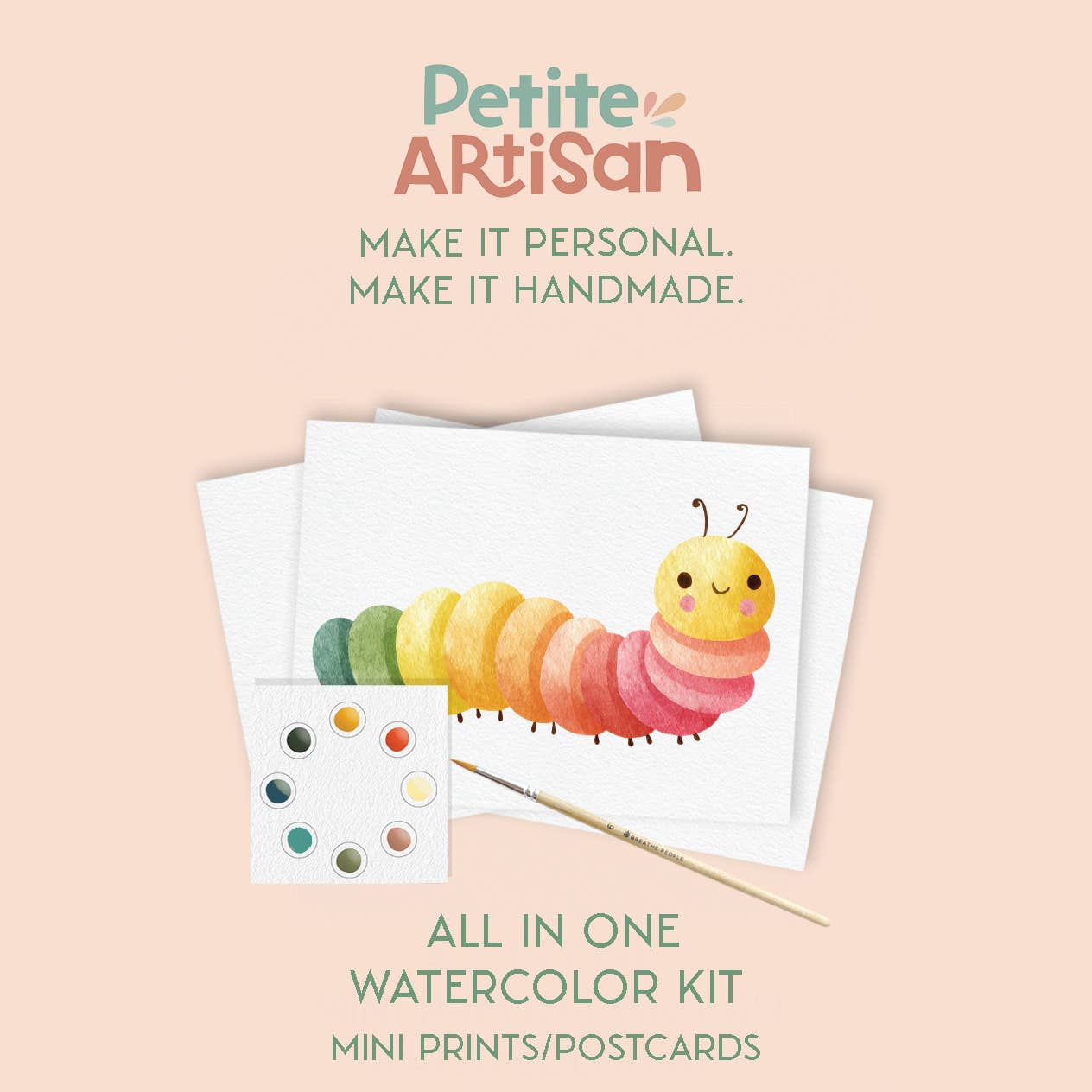 Petite Artisan Garden Friends Watercolor Postcard Kit