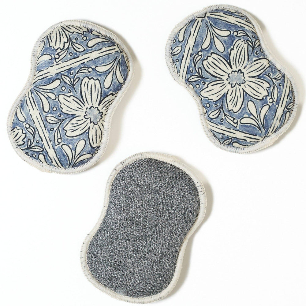 Once Again Home RE:usable Sponges - Jen Owens Fabrique Majolica Blue, Set of 3