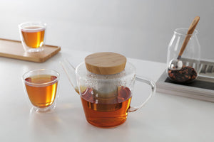 Viva Infusion™ Glass Teapot & Wood Lid w/ Infuser - 34oz / 1L