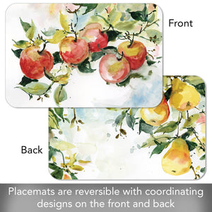 Watercolor Fruit Reversible Rectangular Plastic Placemat