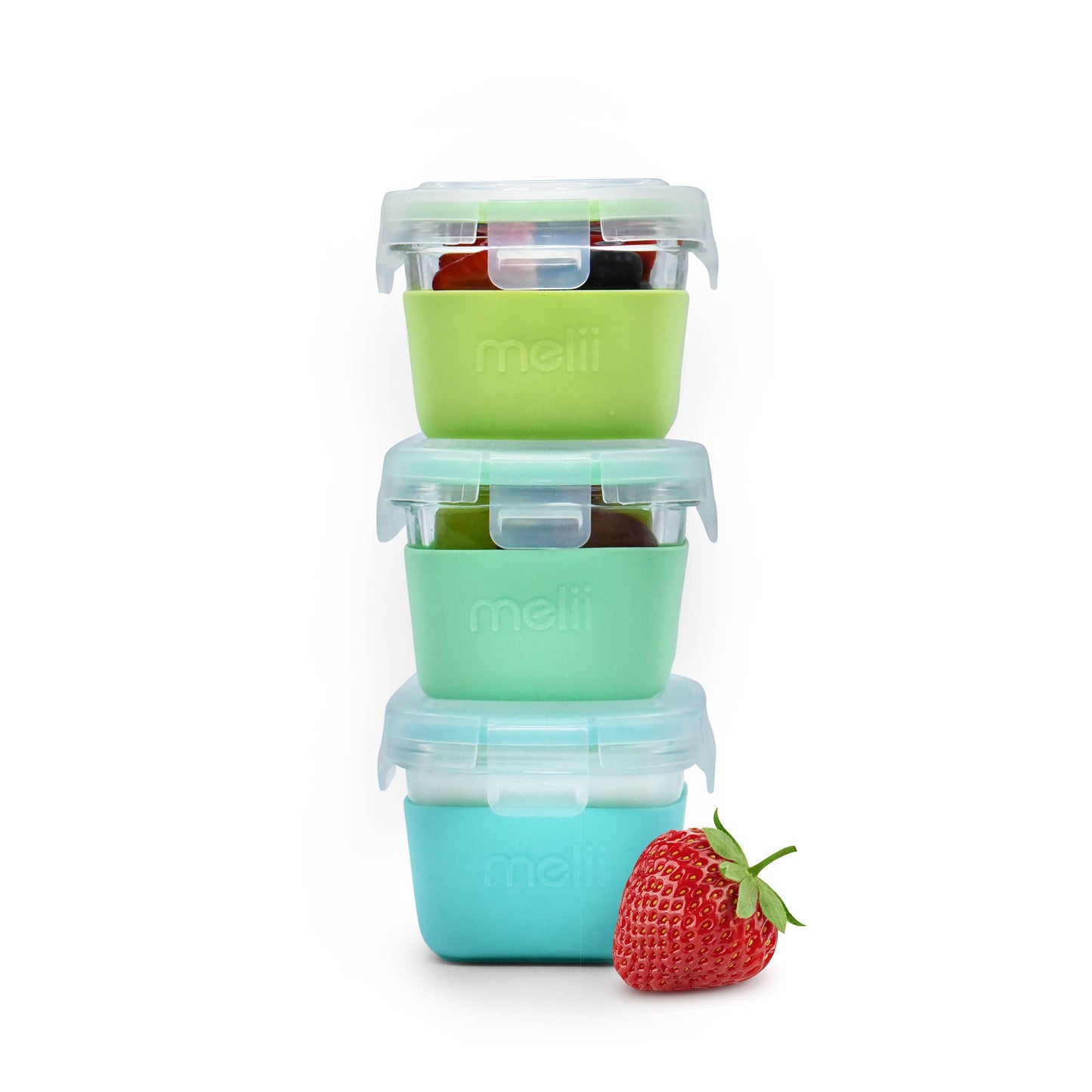 melii Glass Food Storage Containers with Silicone Sleeve