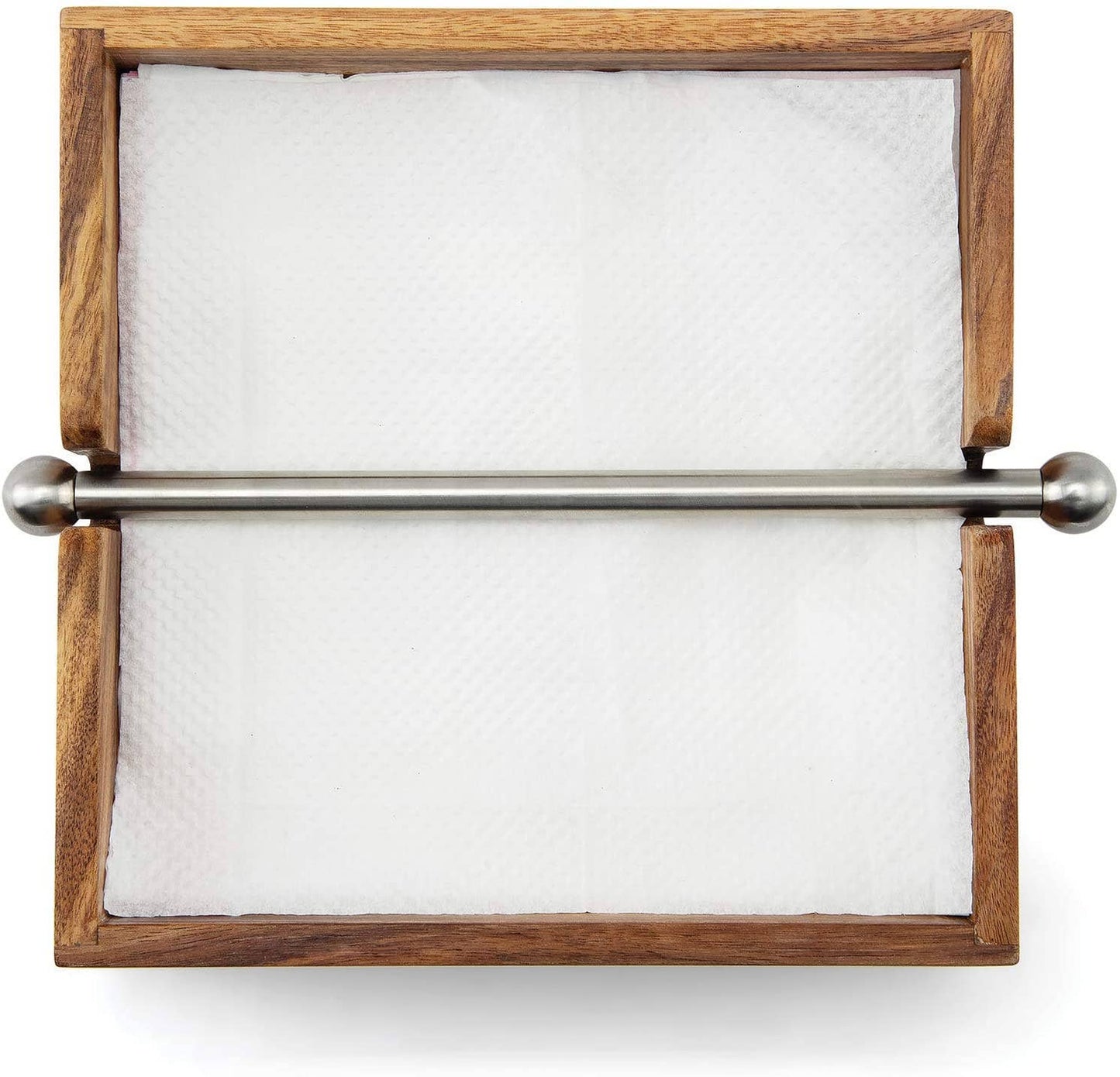 Gourmet Acacia Wood Napkin Holder, 7" x 7"