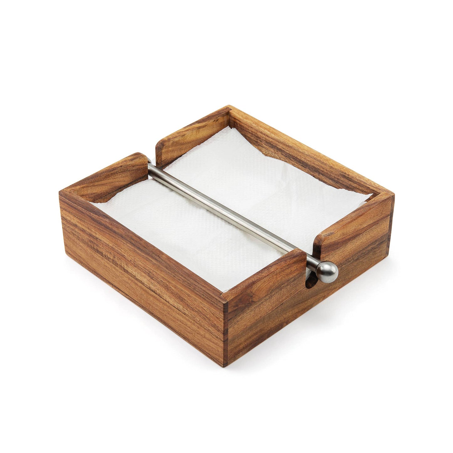 Gourmet Acacia Wood Napkin Holder, 7" x 7"