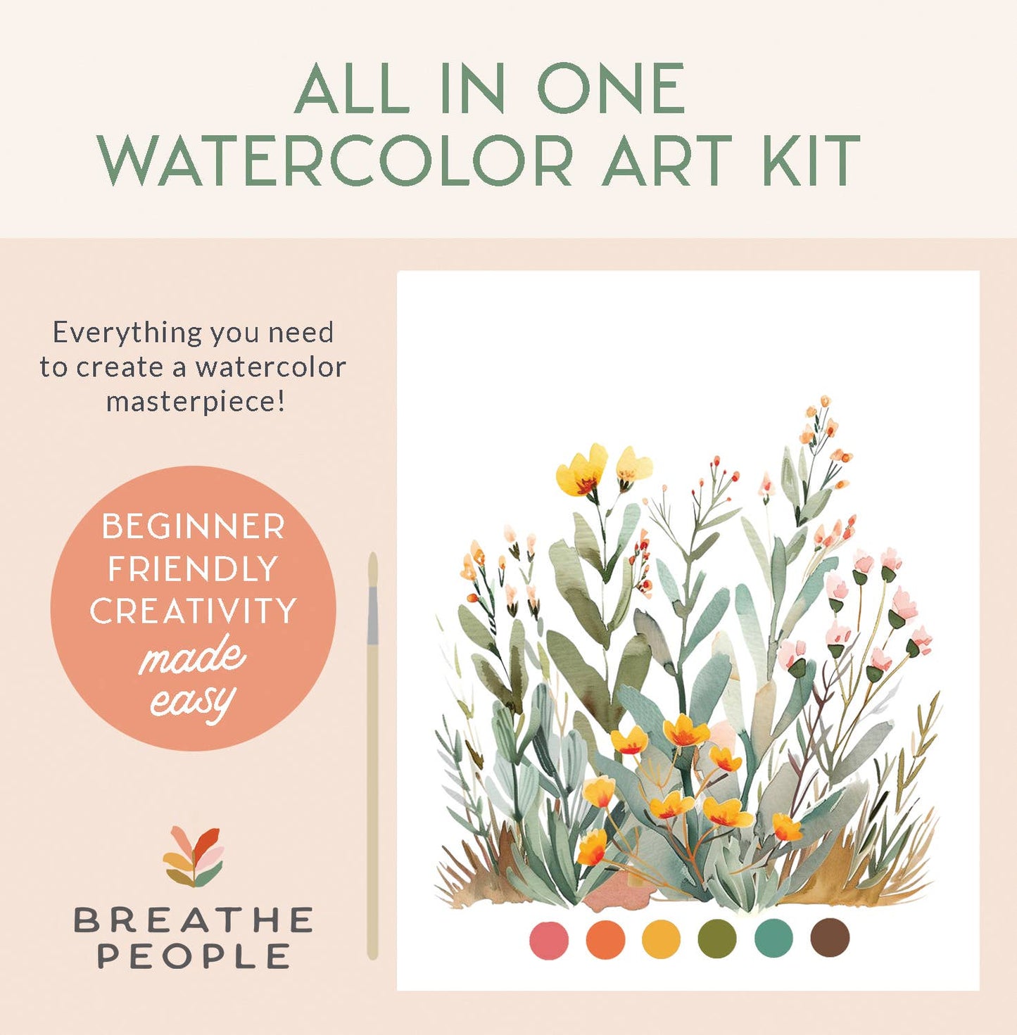 Breathe People All-In-One Watercolor Paint Set - Desert Bloom