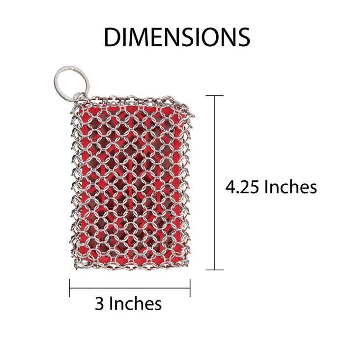 HIC - Harold Import Co. - Chainmail Cast Iron Scrubber with Silicone Core