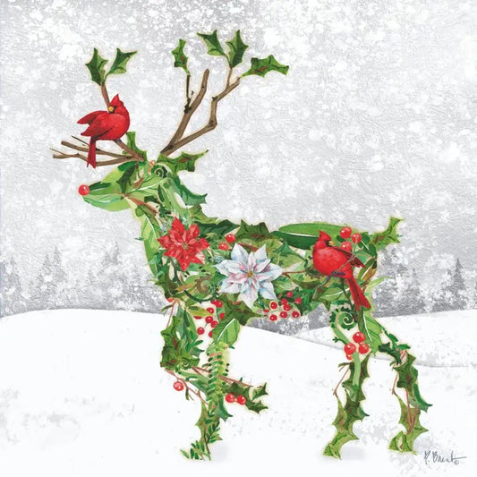 Reindeer Topiary Beverage Napkin