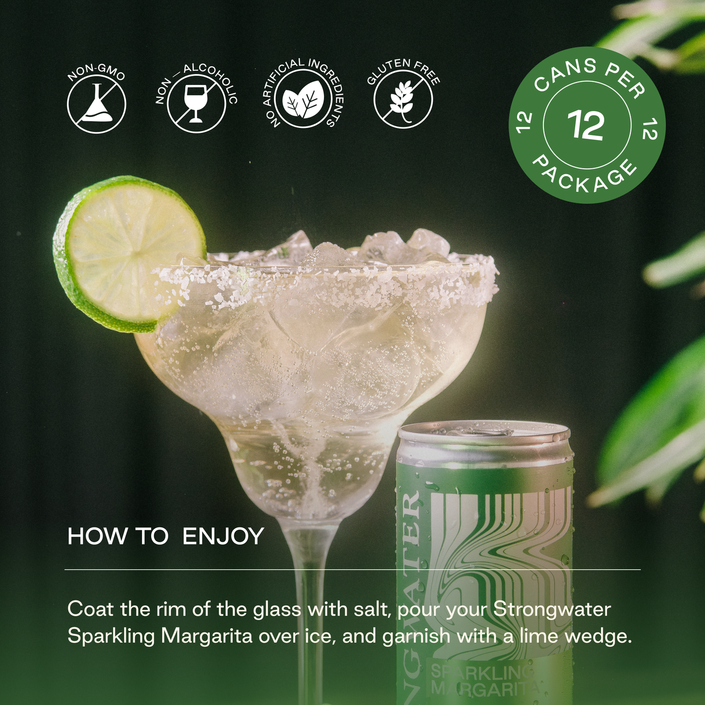 Strongwater Sparkling NA Margarita Mocktail, Single