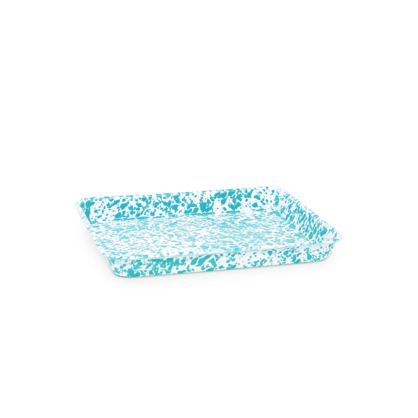 Crow Canyon Home Splatter Enamelware Small Rectangular Tray