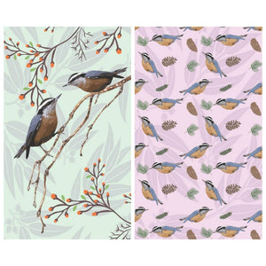 Buzzee - Nuthatch- Dual Sided Tea Towel - Kitchen & Hand Towel