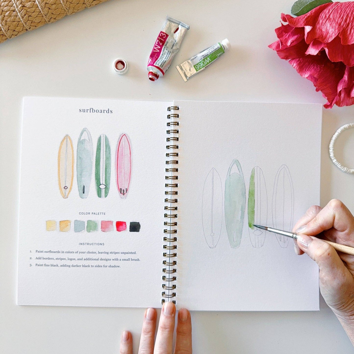 emily lex studio Tropical Watercolor Wookbook