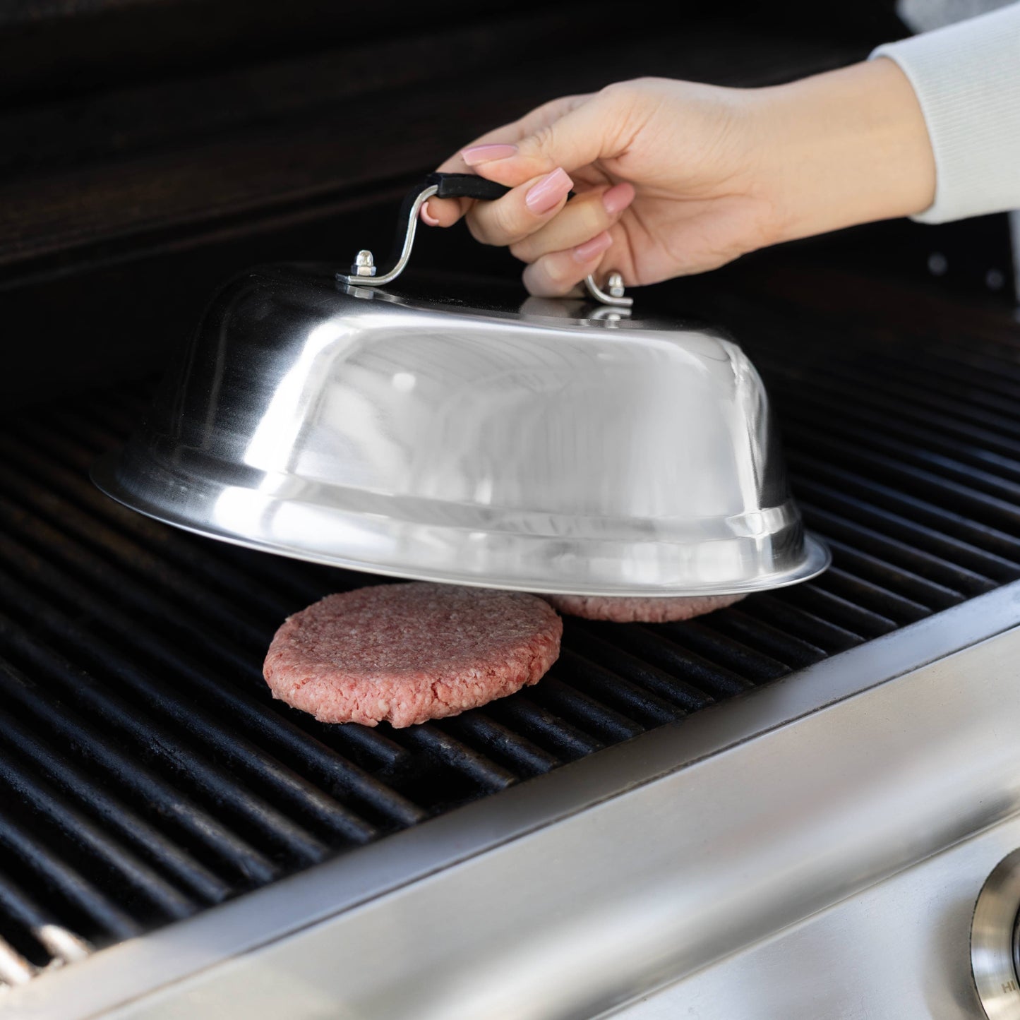 Outset Stainless Steel Large Cheese Melting Dome for Grill