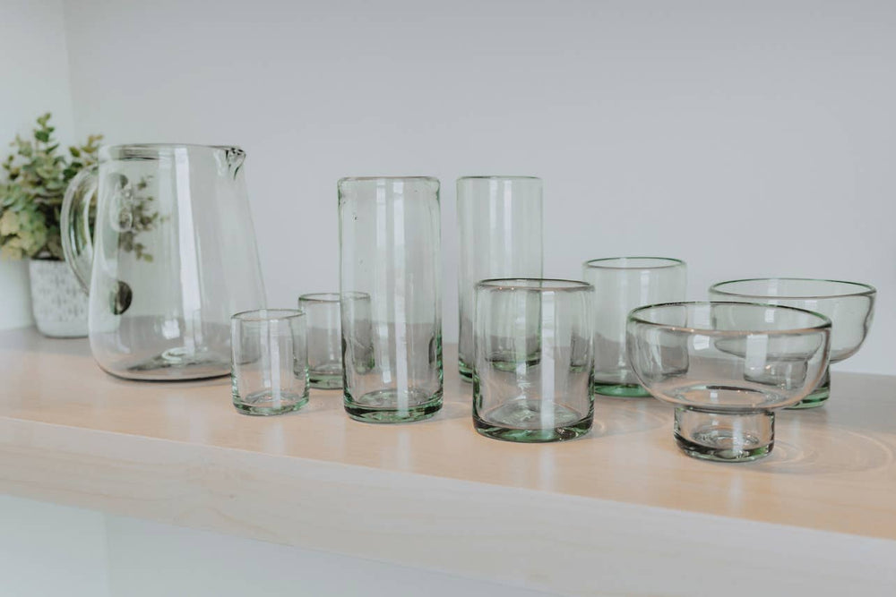 Handblown Mexican DOF Glasses, Clear
