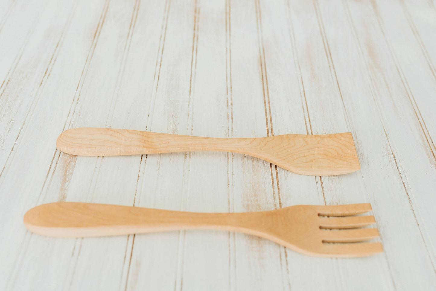 Sugar Maple Salad Servers/Oil Finish, 14”
