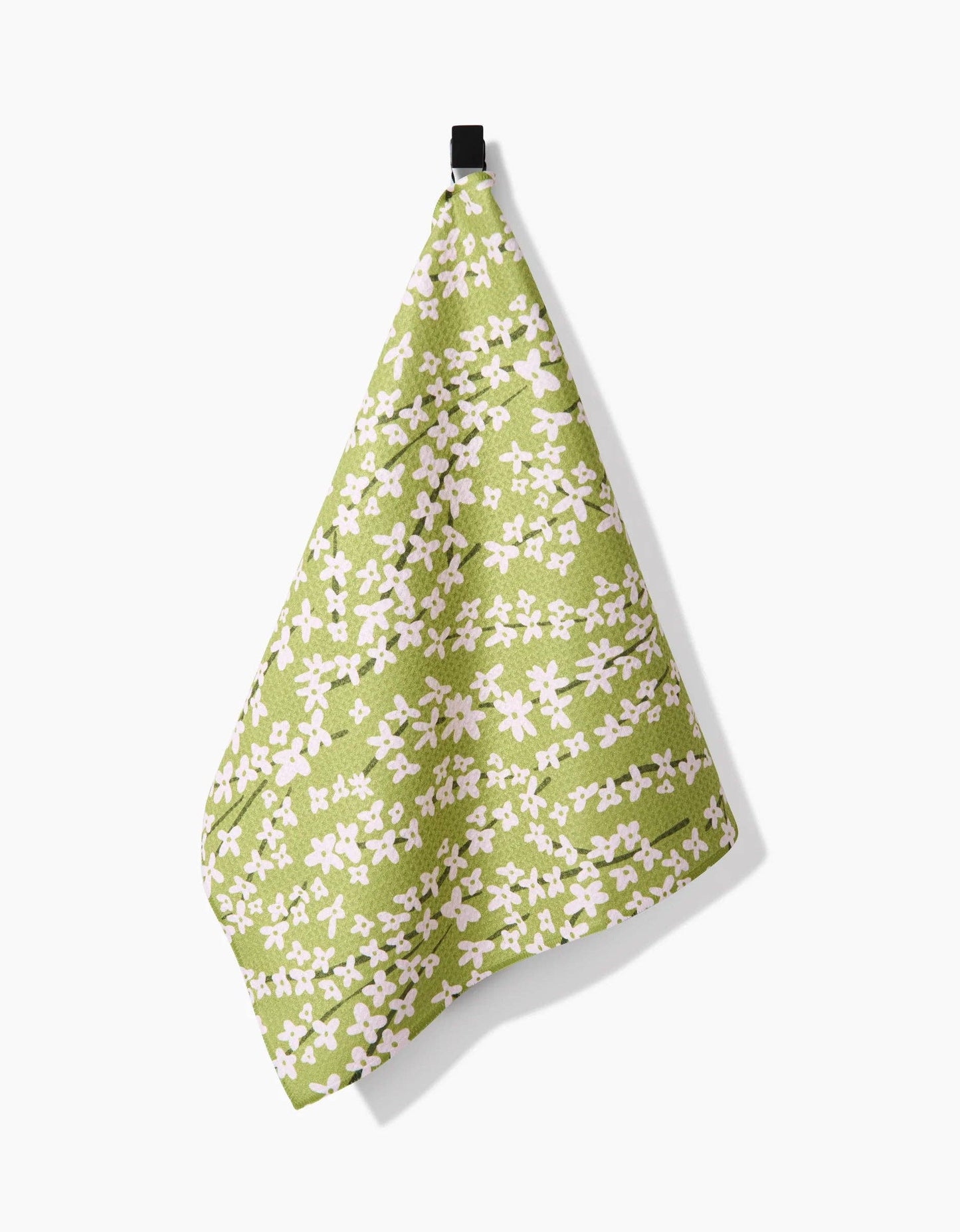 Geometry - Spring Green Forsythia Tea Towel