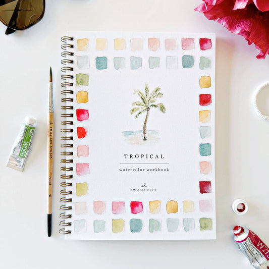 emily lex studio Tropical Watercolor Wookbook
