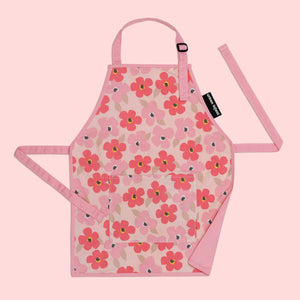Urban Infant - Little Helper Kids Apron, Washable Cotton/Poly - Poppies