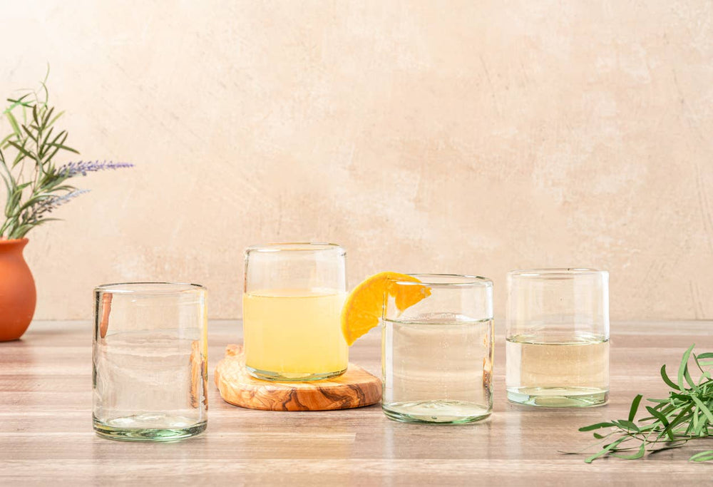 Handblown Mexican DOF Glasses, Clear