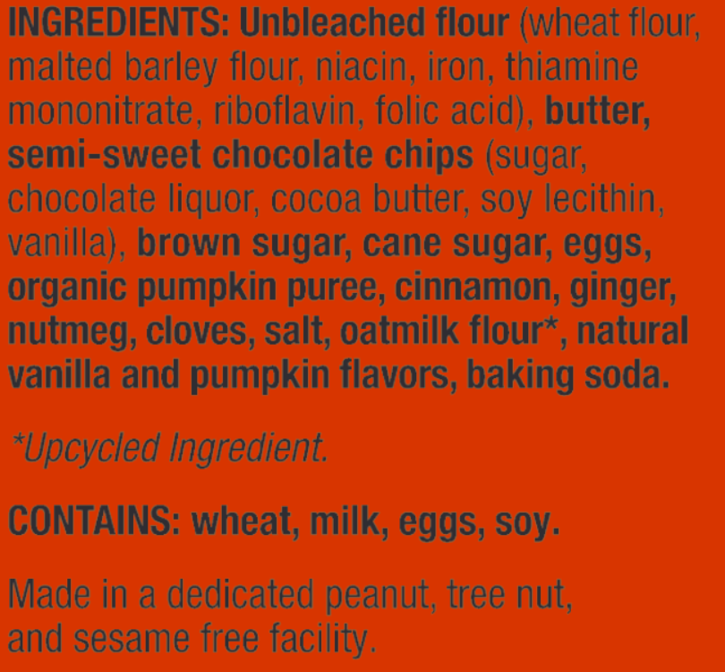 Fancypants Baking Pumpkin Chocolate Chip Cookies, 5oz