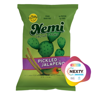 Nemi Snacks - Pickled Jalapeño - Crunchy Nopales Cactus Snacks