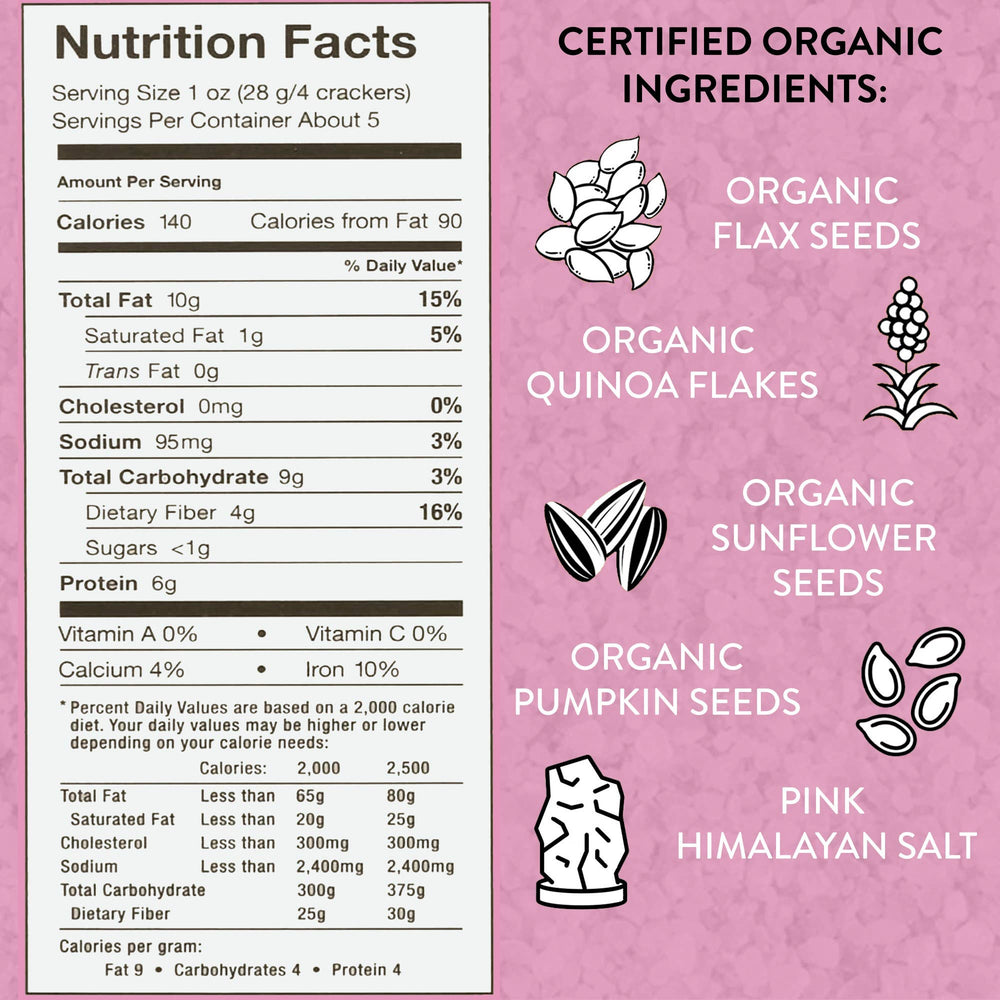 The Organic Pantry Pink Himalayan Salt Flaxseed Crackers