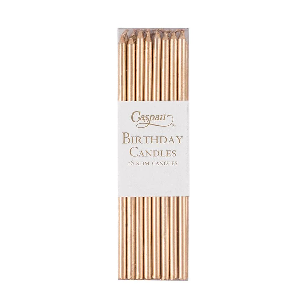 Caspari Birthday Slim Candles, Set of 16