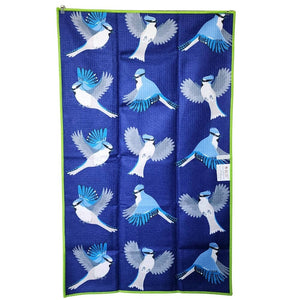 Buzzee - Blue Jay - Dual Sided Tea Towel - Kitchen & Hand Towel