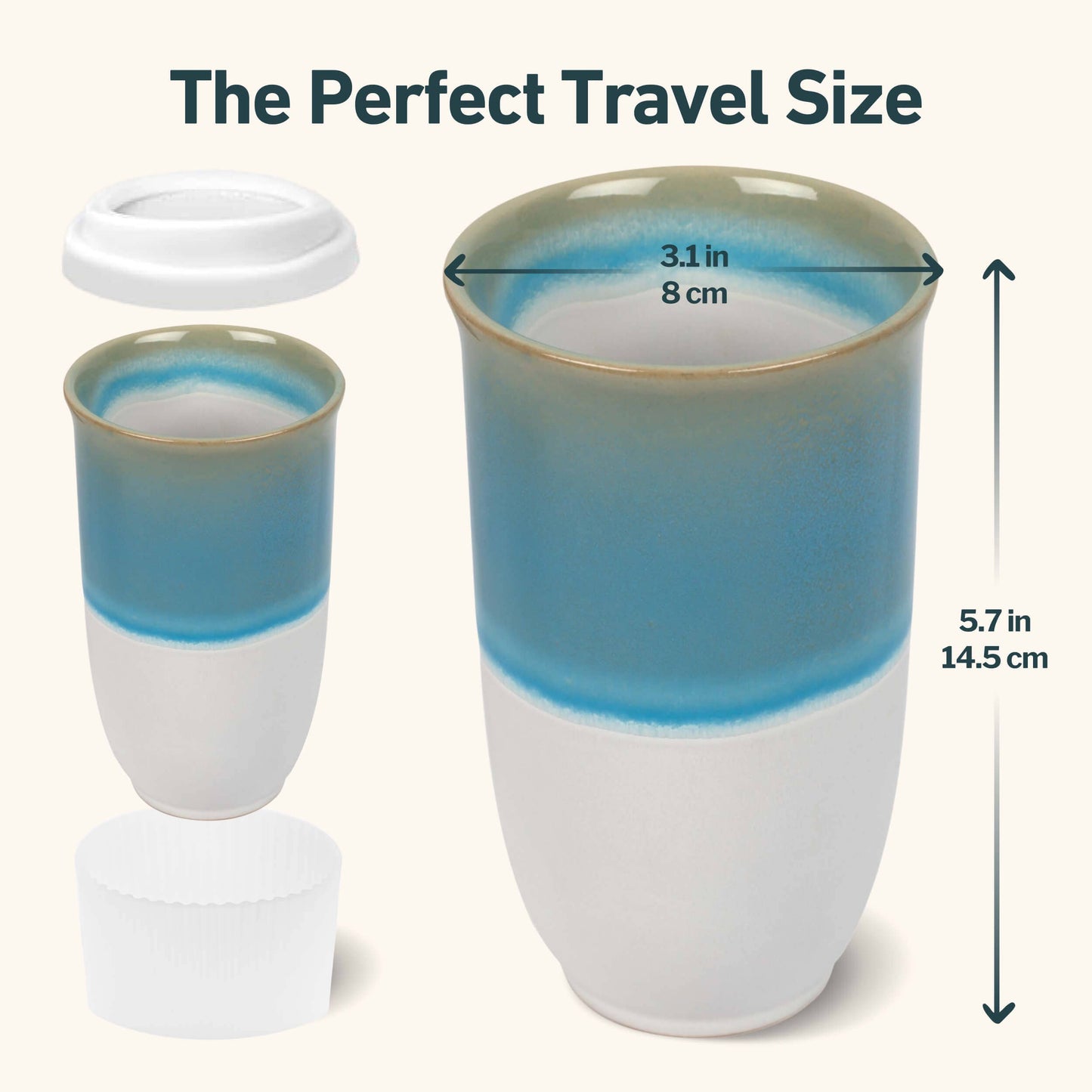 Nova Ceramics Lagoon Ceramic Travel Cup, 16oz
