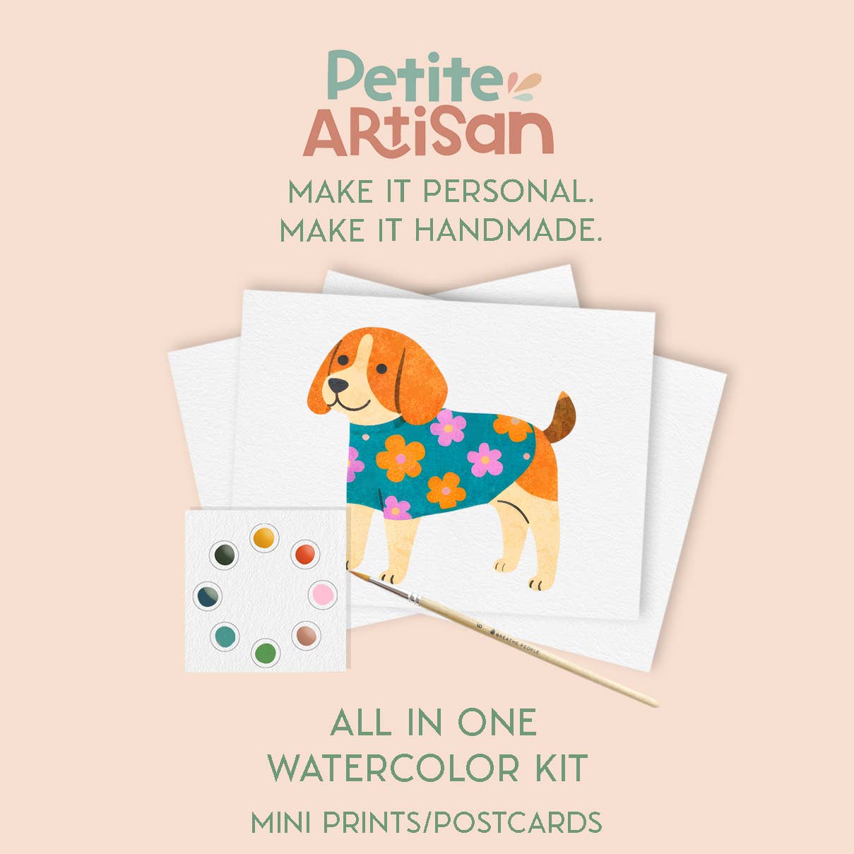 Petite Artisan Super Pups Watercolor Postcard Kit