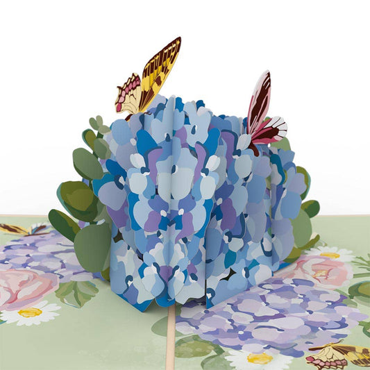 Lovepop Hydrangea Butterflies Flower Vase Pop-Up Card
