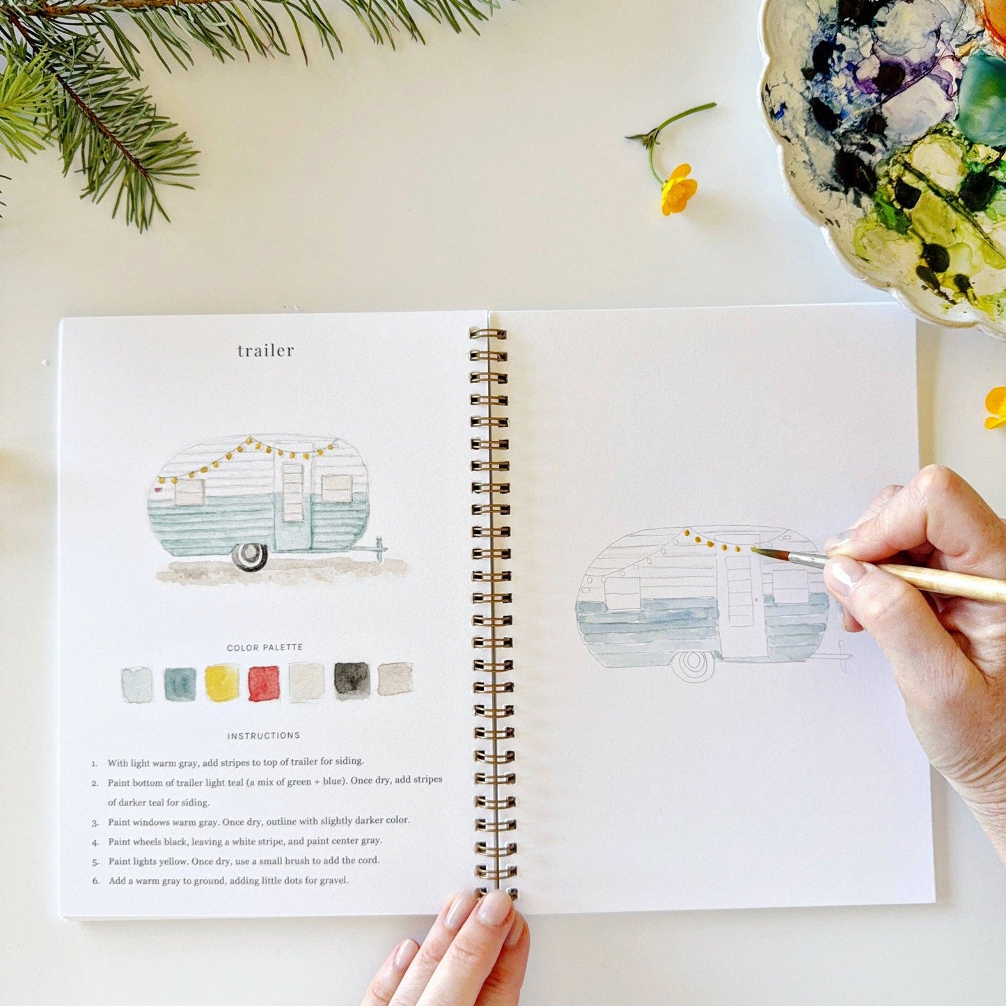 emily lex studio Camping Watercolor Workbook