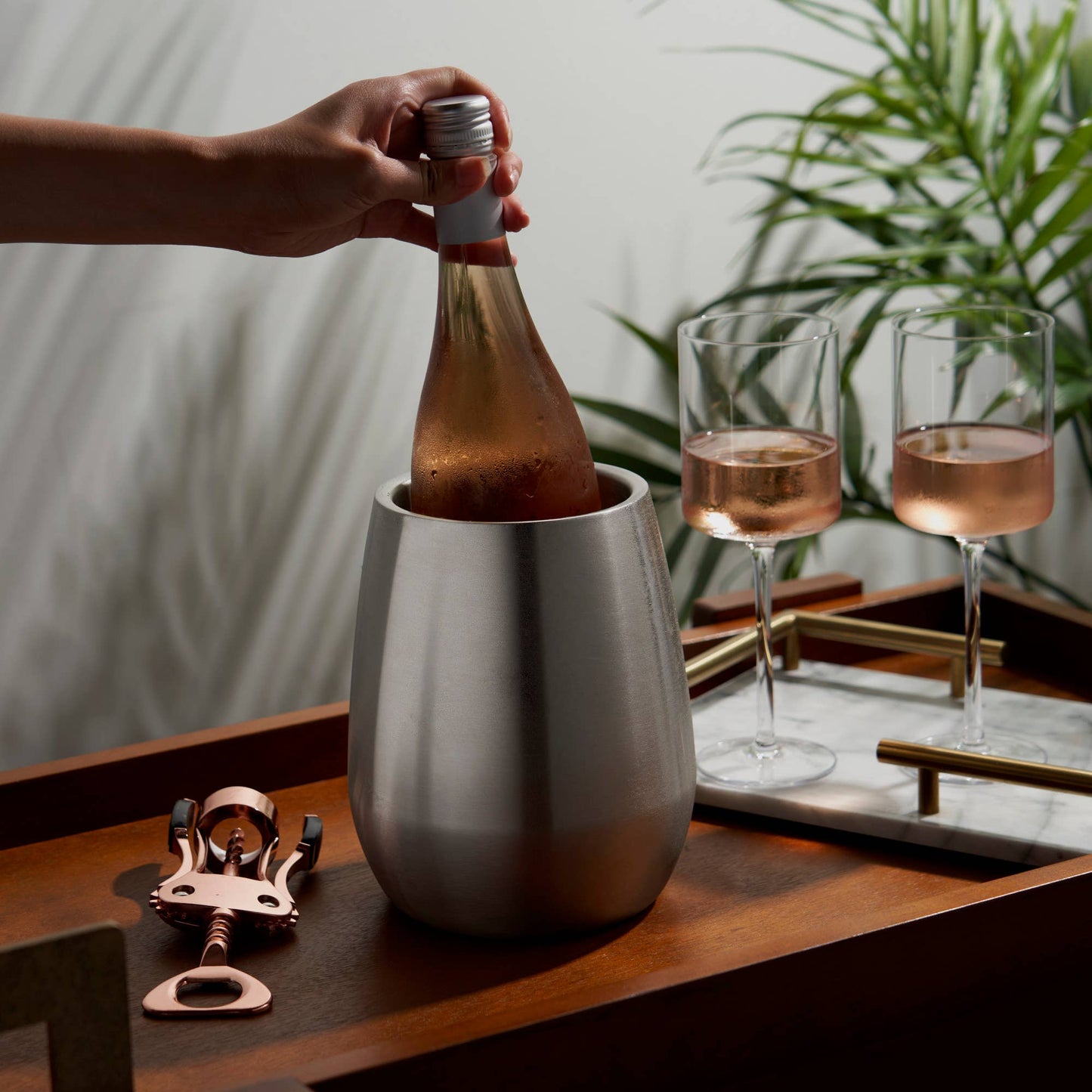 Viski Stainless Steel Double Walled Insulated Wine Bottle Chiller