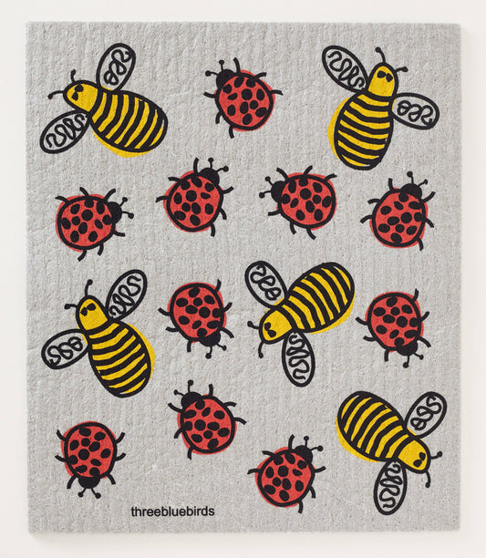 Three Bluebirds Swedish Dishcloths - Bees and Bugs Swedish Dishcloth