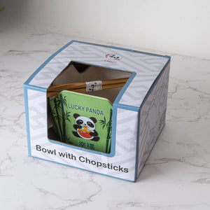 Urban Tokyo Takeout Box Serving Bowl With Chopsticks - Panda
